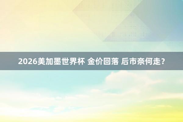 2026美加墨世界杯 金价回落 后市奈何走？