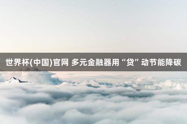 世界杯(中国)官网 多元金融器用“贷”动节能降碳
