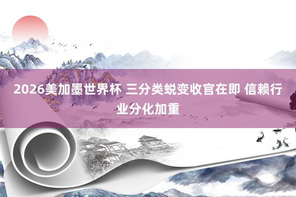 2026美加墨世界杯 三分类蜕变收官在即 信赖行业分化加重