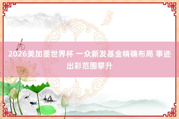 2026美加墨世界杯 一众新发基金精确布局 事迹出彩范围攀升