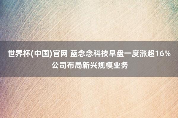 世界杯(中国)官网 蓝念念科技早盘一度涨超16% 公司布局新兴规模业务
