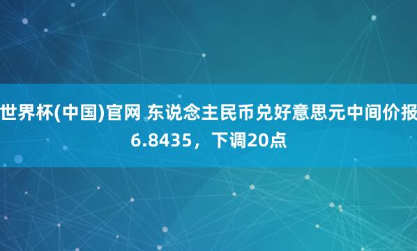 世界杯(中国)官网 东说念主民币兑好意思元中间价报6.8435，下调20点