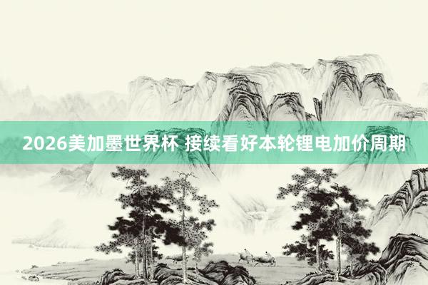 2026美加墨世界杯 接续看好本轮锂电加价周期