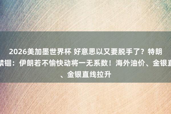 2026美加墨世界杯 好意思以又要脱手了？特朗普再次禁锢：伊朗若不愉快动将一无系数！海外油价、金银直线拉升