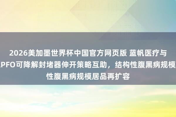 2026美加墨世界杯中国官方网页版 蓝帆医疗与无忧非凡就PFO可降解封堵器伸开策略互助，结构性腹黑病规模居品再扩容