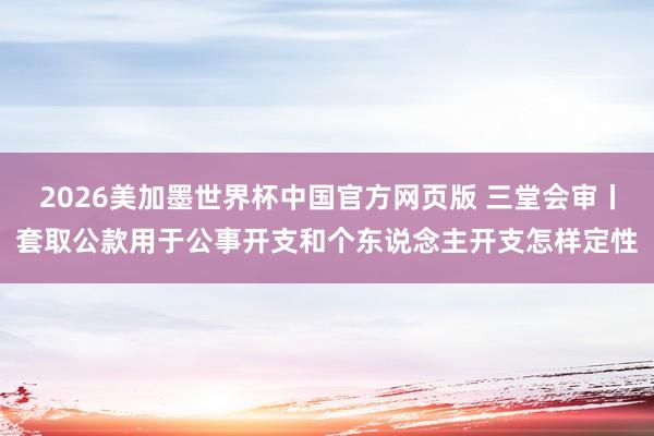 2026美加墨世界杯中国官方网页版 三堂会审丨套取公款用于公事开支和个东说念主开支怎样定性