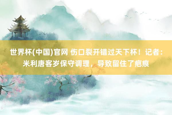 世界杯(中国)官网 伤口裂开错过天下杯！记者：米利唐客岁保守调理，导致留住了疤痕
