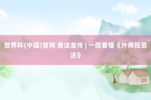 世界杯(中国)官网 普法宣传 | 一图看懂《外商投资法》