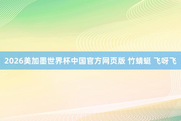2026美加墨世界杯中国官方网页版 竹蜻蜓 飞呀飞