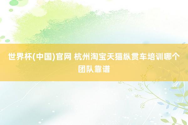 世界杯(中国)官网 杭州淘宝天猫纵贯车培训哪个团队靠谱