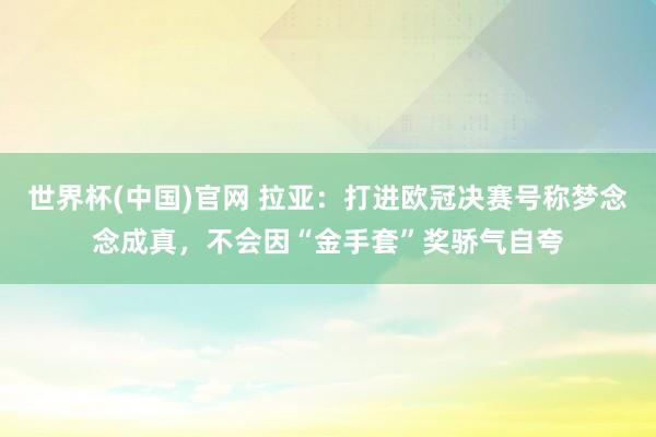 世界杯(中国)官网 拉亚：打进欧冠决赛号称梦念念成真，不会因“金手套”奖骄气自夸