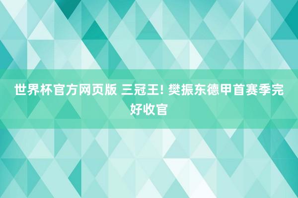 世界杯官方网页版 三冠王! 樊振东德甲首赛季完好收官