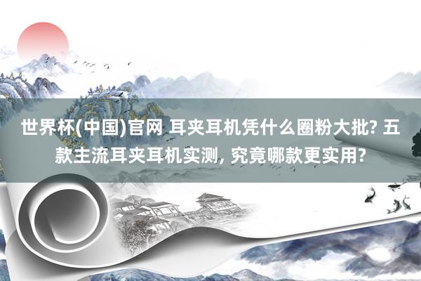 世界杯(中国)官网 耳夹耳机凭什么圈粉大批? 五款主流耳夹耳机实测, 究竟哪款更实用?