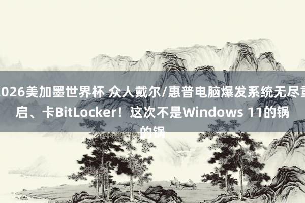 2026美加墨世界杯 众人戴尔/惠普电脑爆发系统无尽重启、卡BitLocker！这次不是Windows 11的锅
