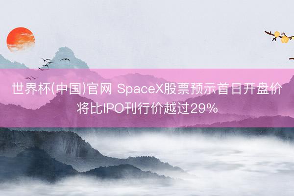 世界杯(中国)官网 SpaceX股票预示首日开盘价将比IPO刊行价越过29%