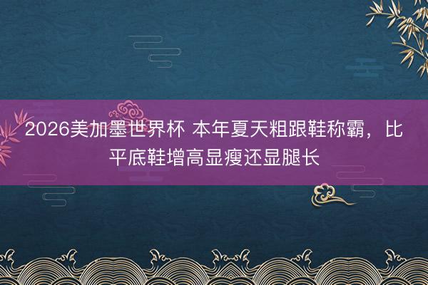 2026美加墨世界杯 本年夏天粗跟鞋称霸，比平底鞋增高显瘦还显腿长