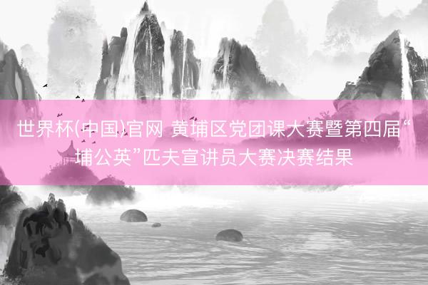 世界杯(中国)官网 黄埔区党团课大赛暨第四届“埔公英”匹夫宣讲员大赛决赛结果